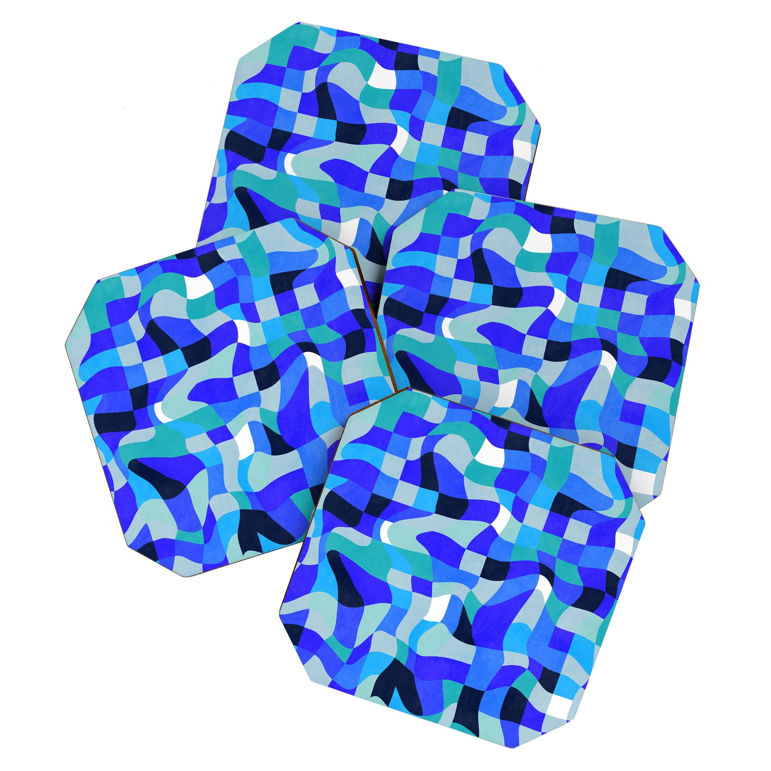 abstract ocean blue 4 Coaster Gallery Image 1