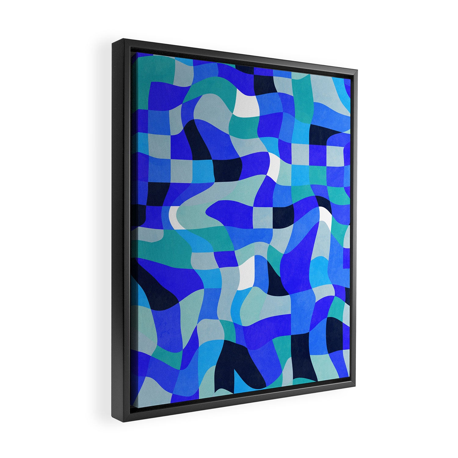 abstract ocean blue 4 Framed Canvas Print Gallery Image 2