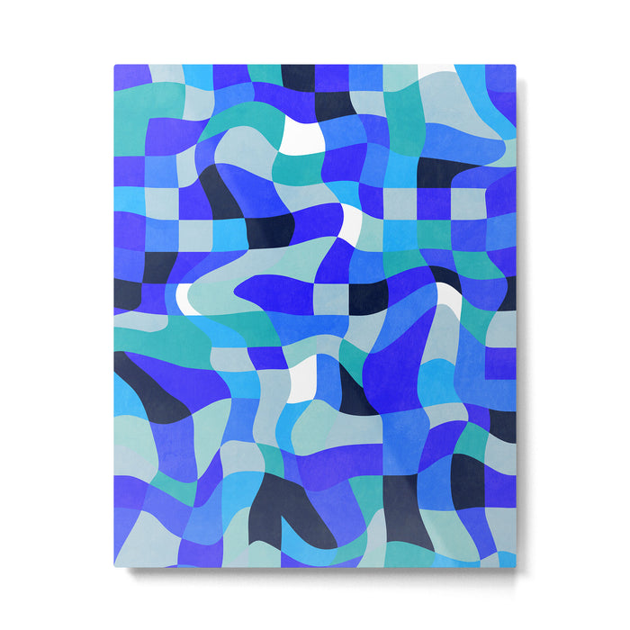 abstract ocean blue 4 Metal Print Gallery Image 1