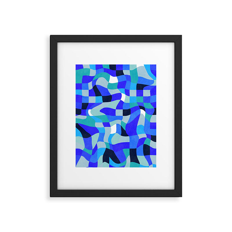 abstract ocean blue 4 Framed Art Print Gallery Image 6