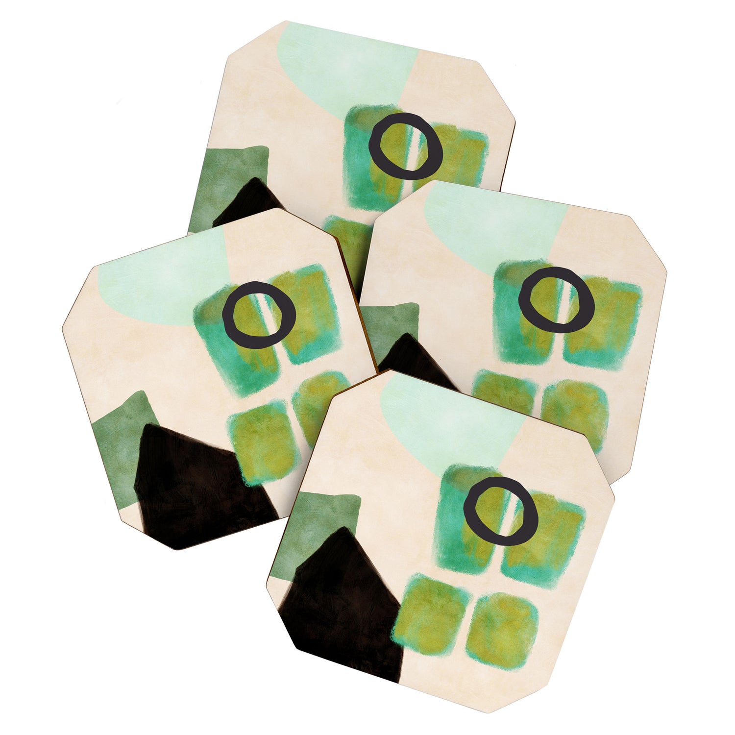 abstract organic shape pastel summer 1 Coaster Gallery Image 1
