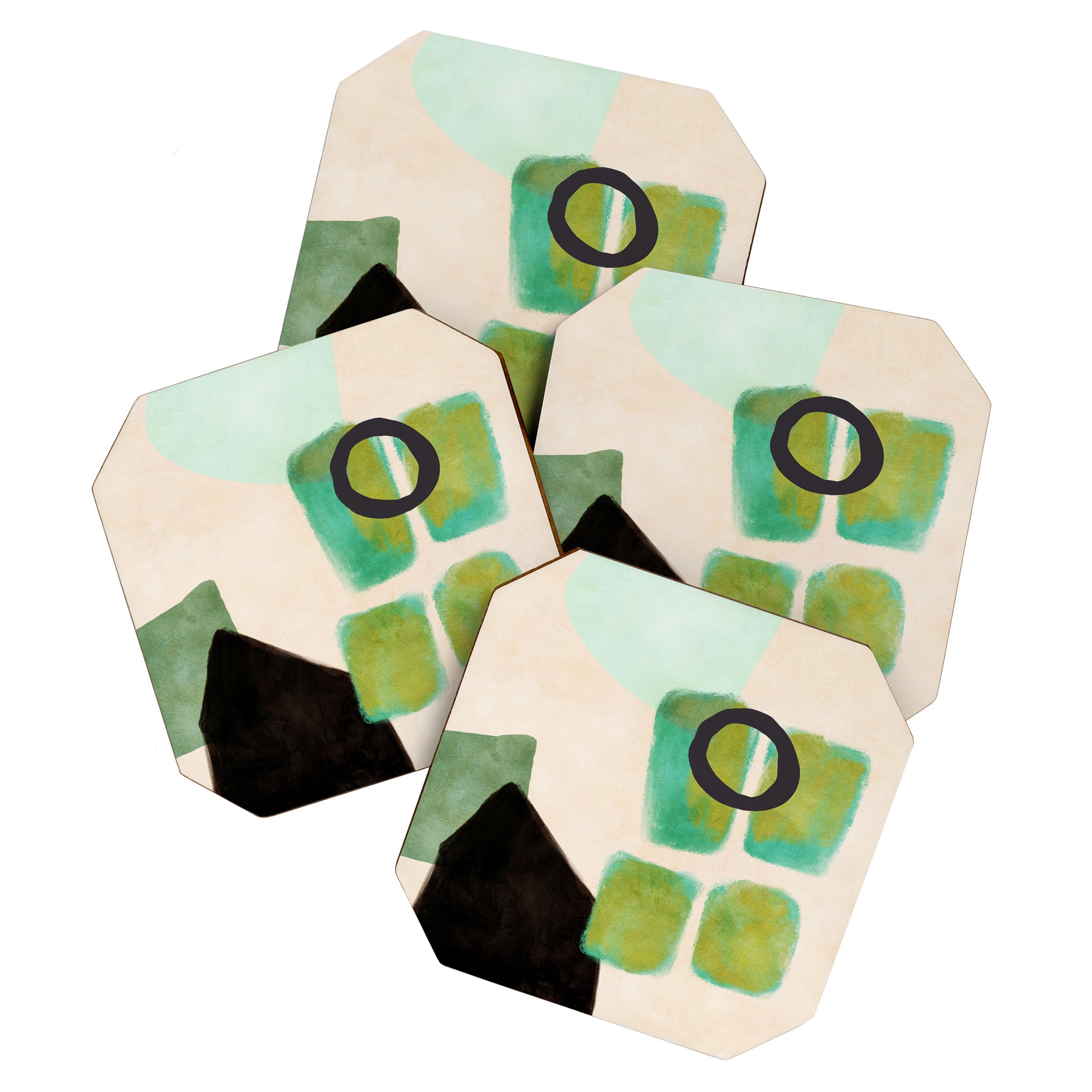 abstract organic shape pastel summer 1 Coaster Gallery Image 1