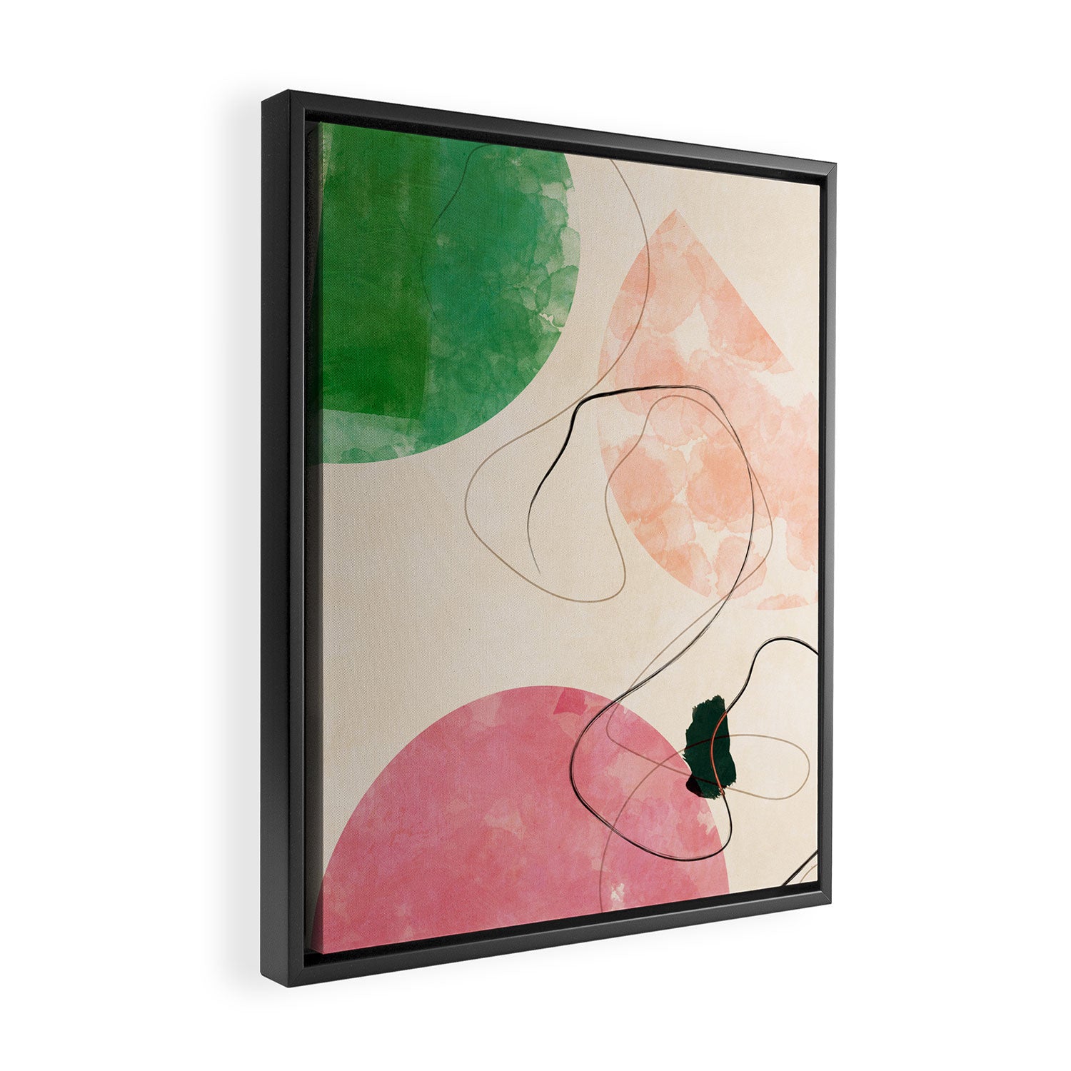 abstract organic shape pastel summer 3 Framed Canvas Print Gallery Image 2