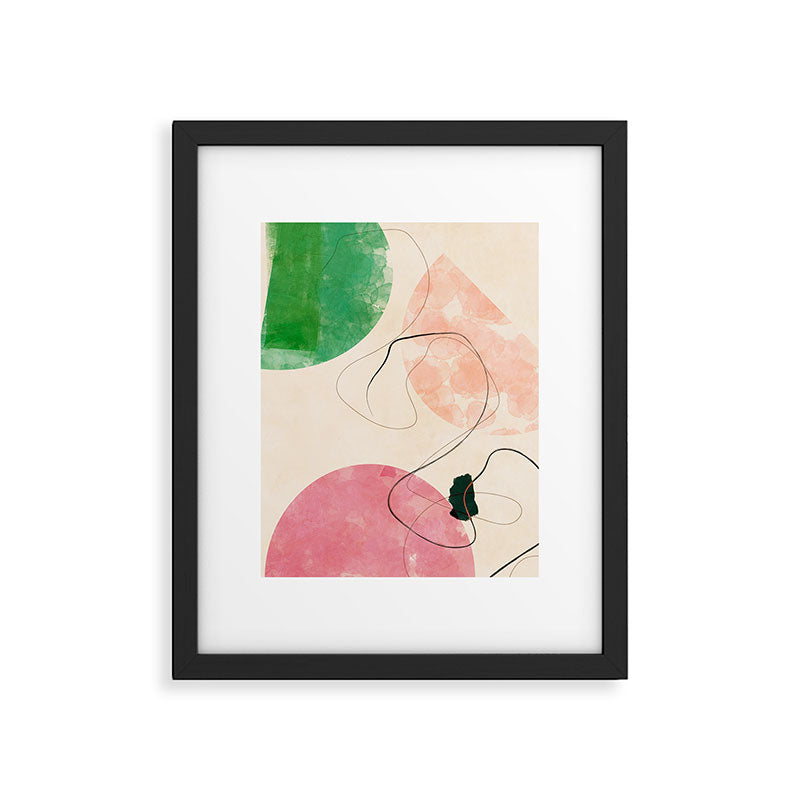 abstract organic shape pastel summer 3 Framed Art Print Gallery Image 6