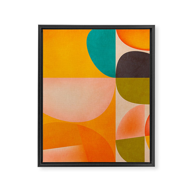 abstract painterly mid century shapes 2 Framed Canvas Print Gallery Image 8