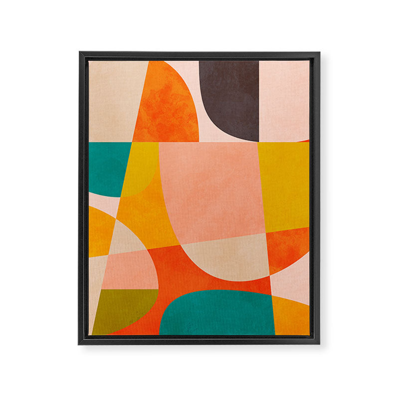 abstract painterly mid century shapes 4 Framed Canvas Print Gallery Image 8