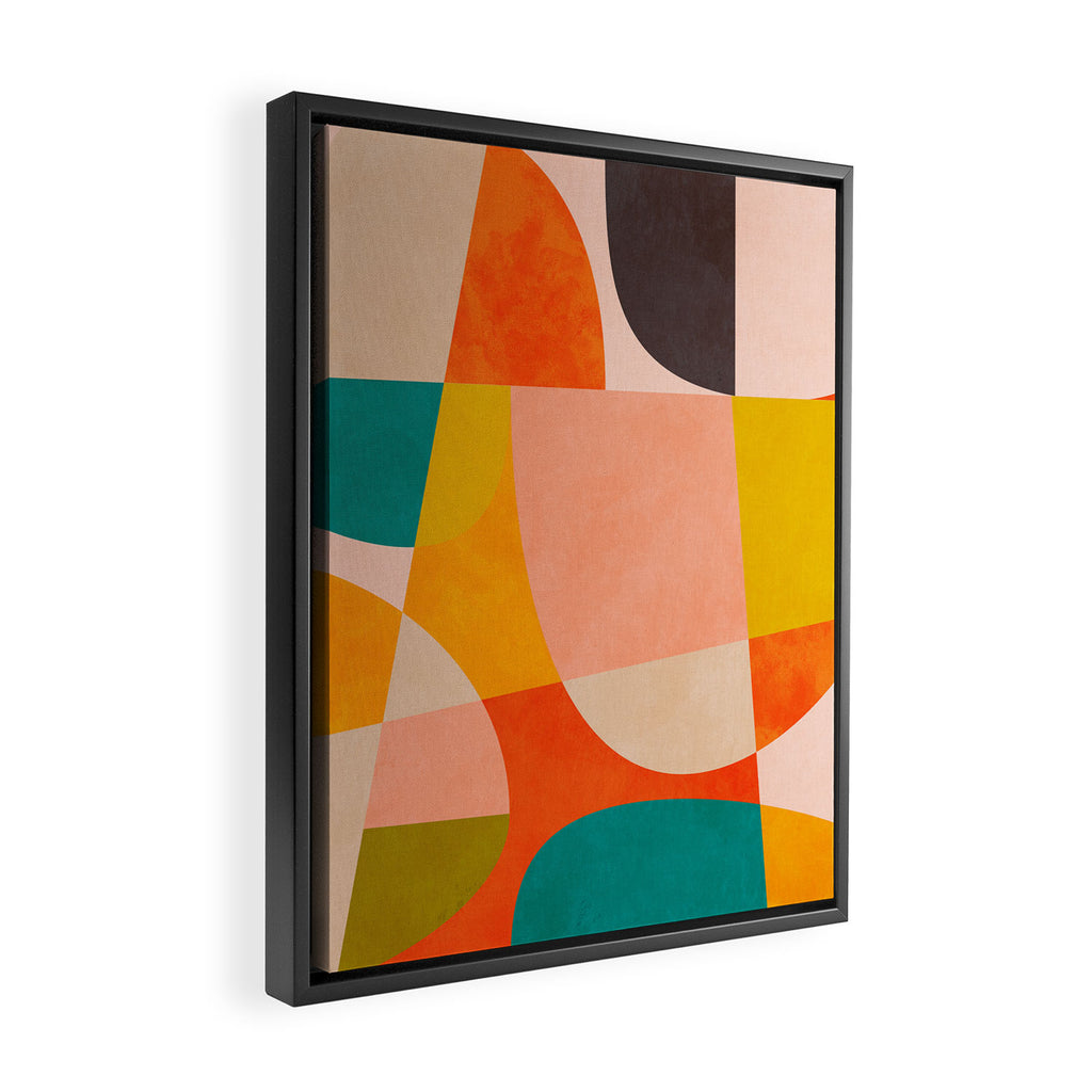 abstract painterly mid century shapes 4 Framed Canvas Print Gallery Image 2