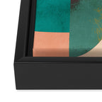 abstract painterly mid century shapes Framed Canvas Print Gallery Image 3