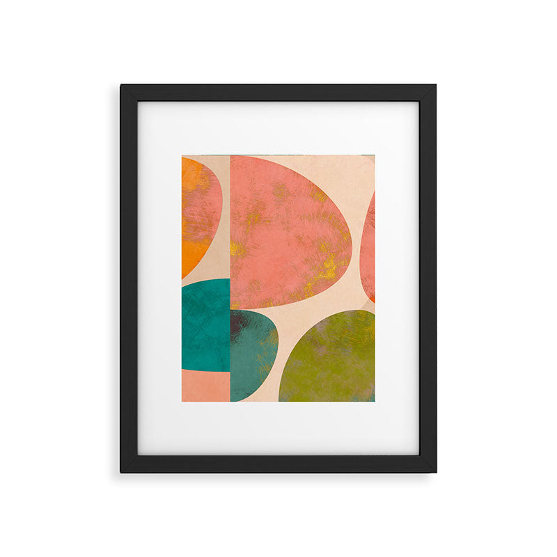 abstract painterly mid century shapes Framed Art Print Gallery Image 6