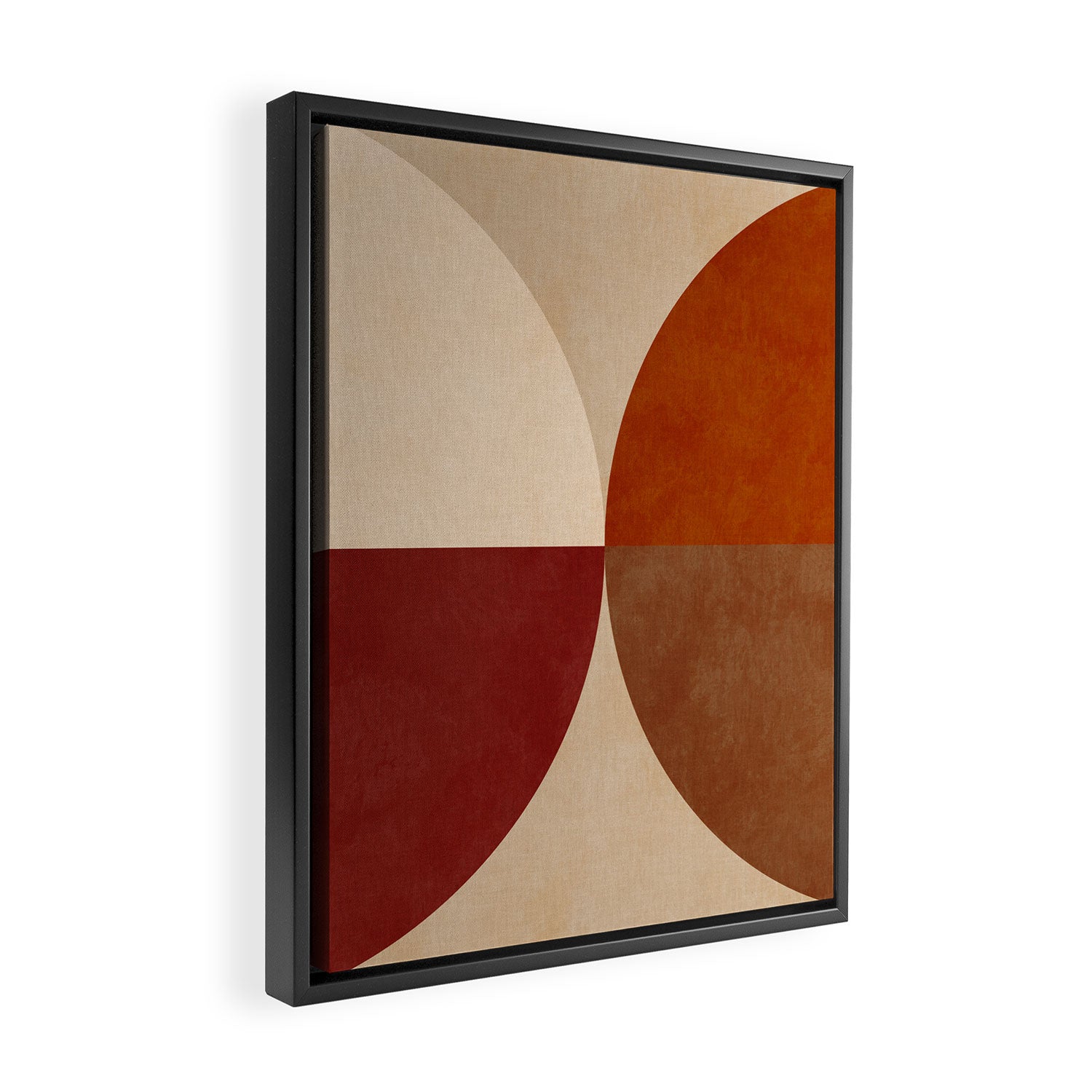 abstract retro shapes earthy 10 Framed Canvas Print Gallery Image 2