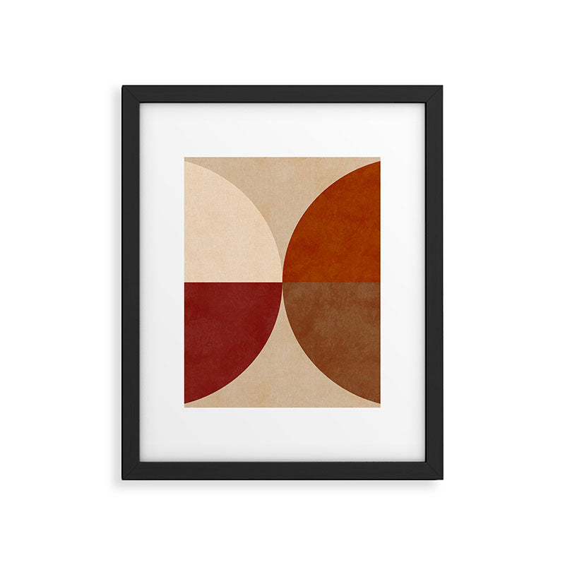 abstract retro shapes earthy 10 Framed Art Print Gallery Image 4