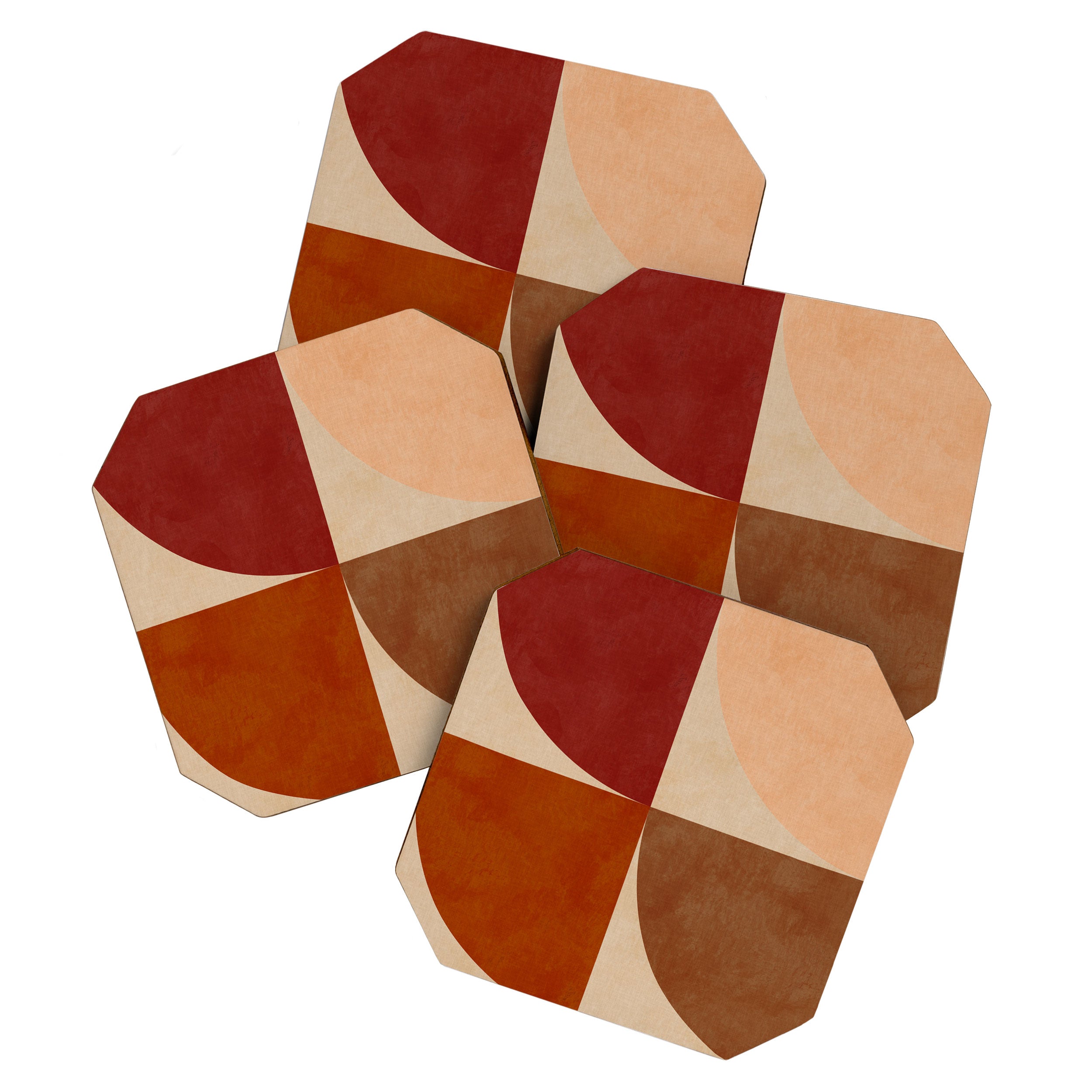 abstract retro shapes earthy 11 Coaster Gallery Image 1