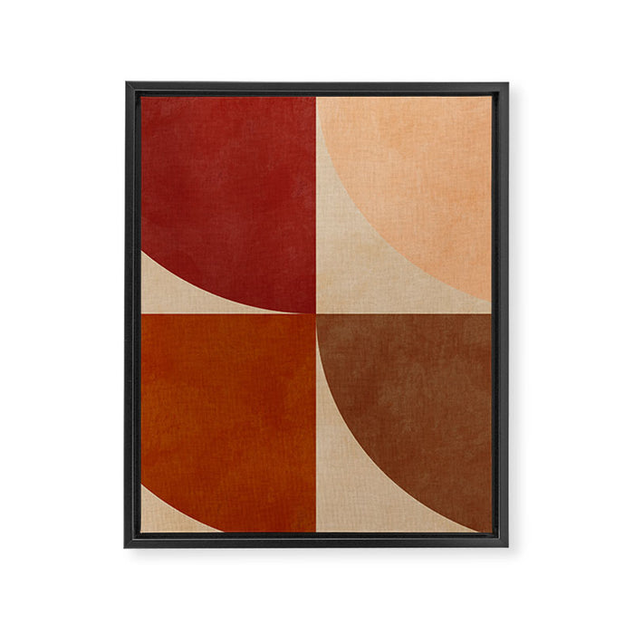 abstract retro shapes earthy 11 Framed Canvas Print Gallery Image 1