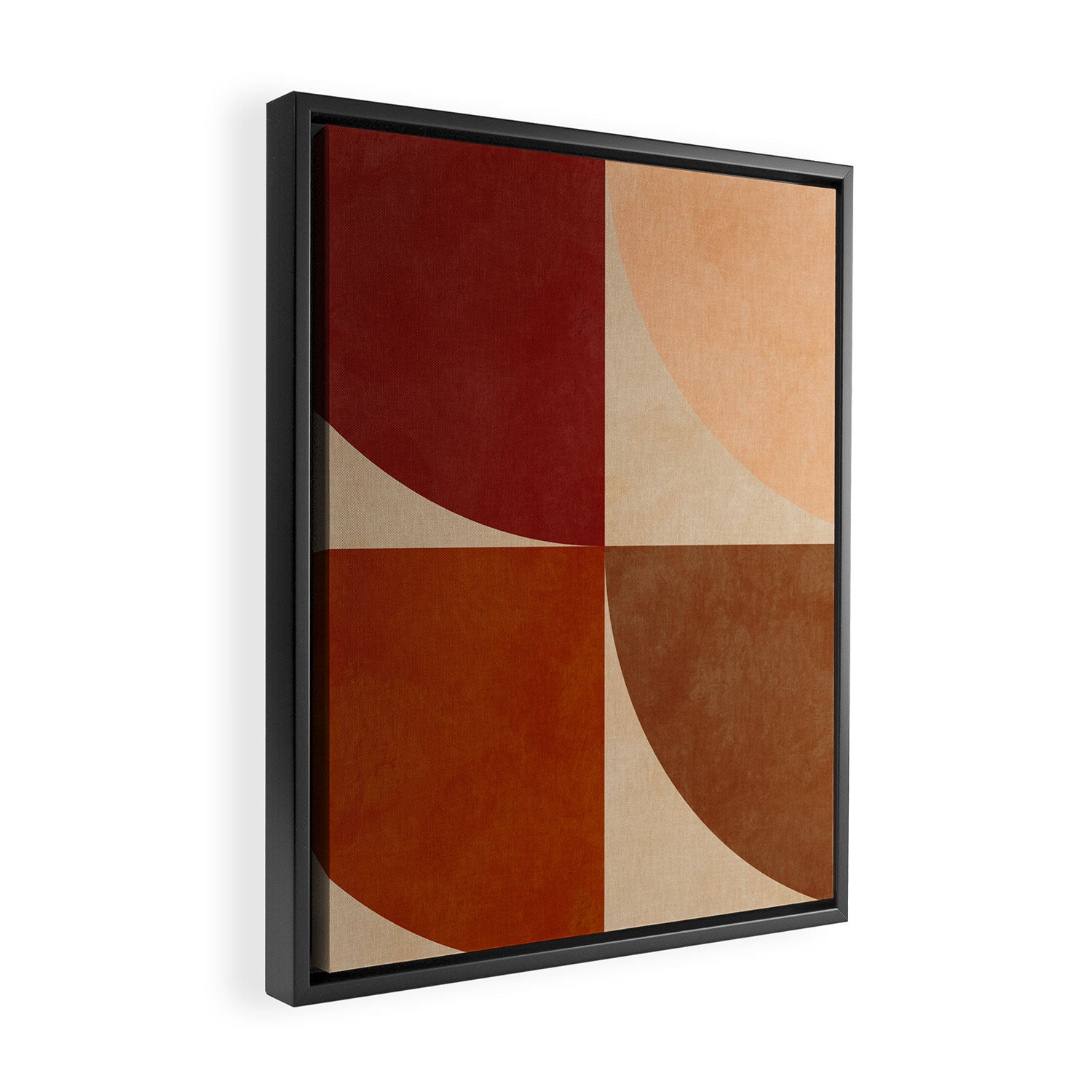 abstract retro shapes earthy 11 Framed Canvas Print Gallery Image 2