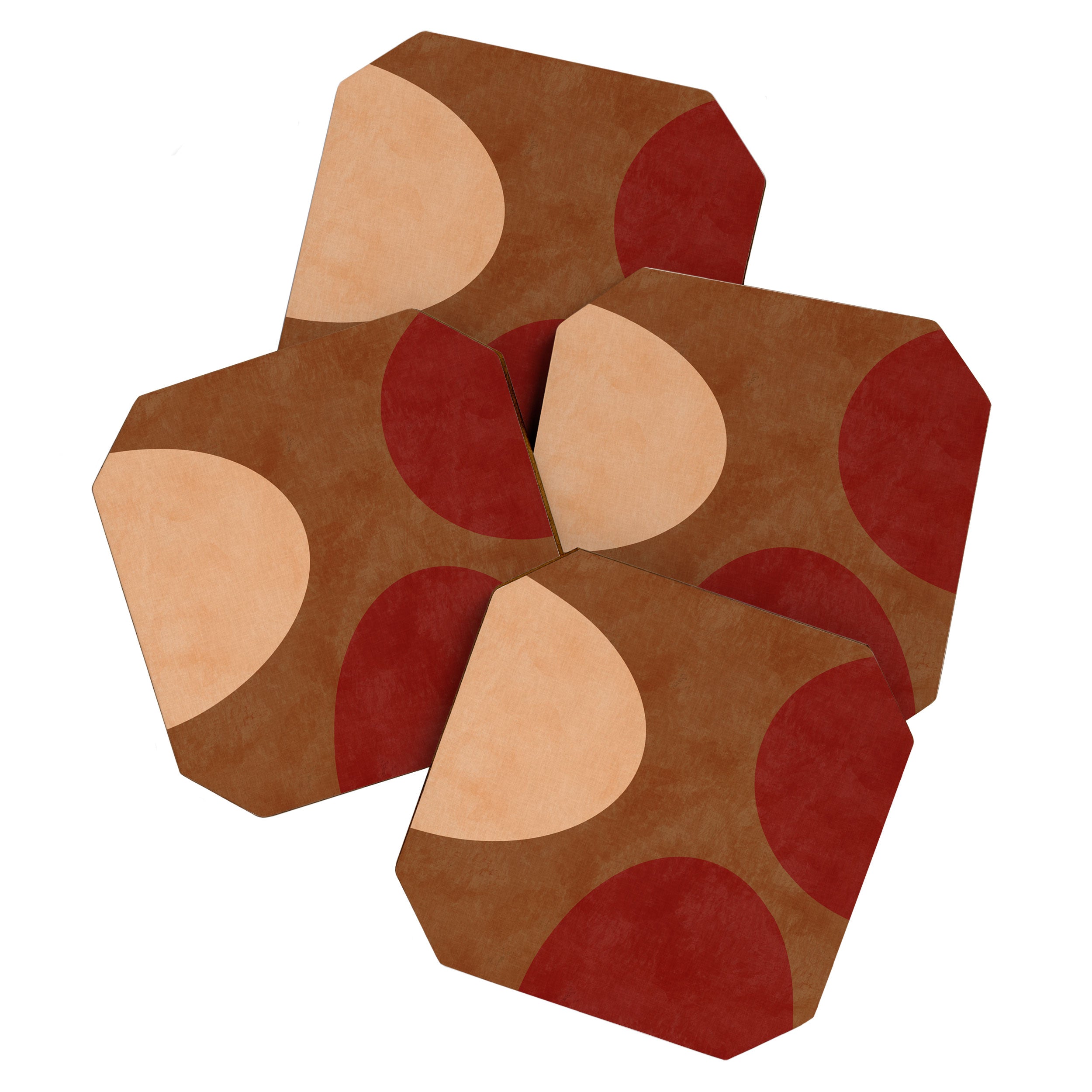 abstract retro shapes earthy 12 Coaster Gallery Image 1