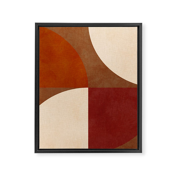 abstract retro shapes earthy 13 Framed Canvas Print Gallery Image 1