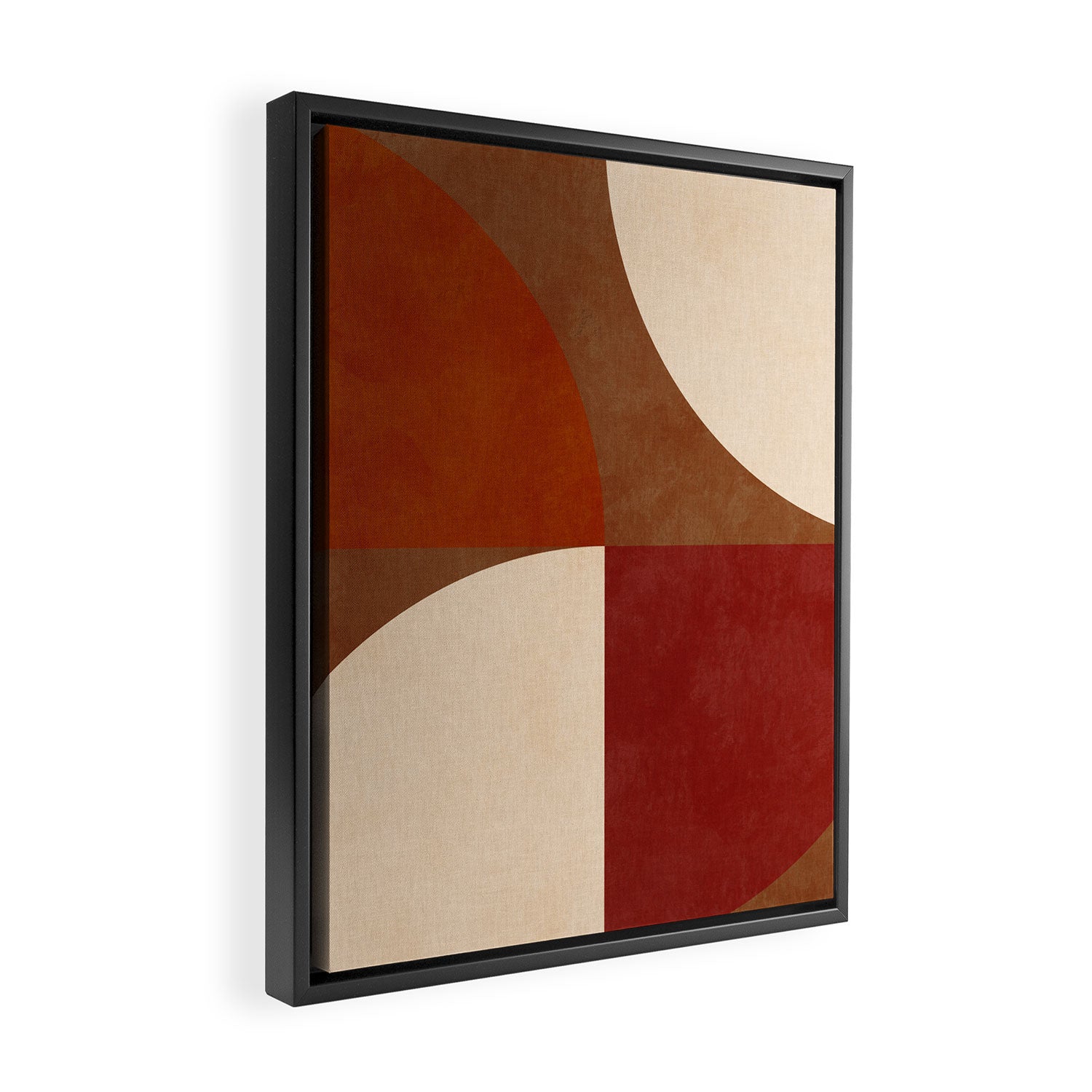 abstract retro shapes earthy 13 Framed Canvas Print Gallery Image 2