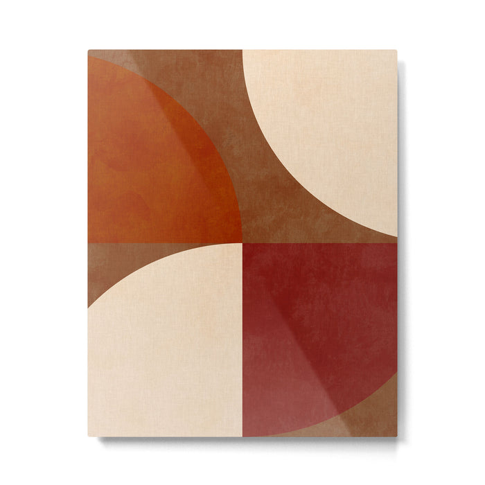 abstract retro shapes earthy 13 Metal Print Gallery Image 1