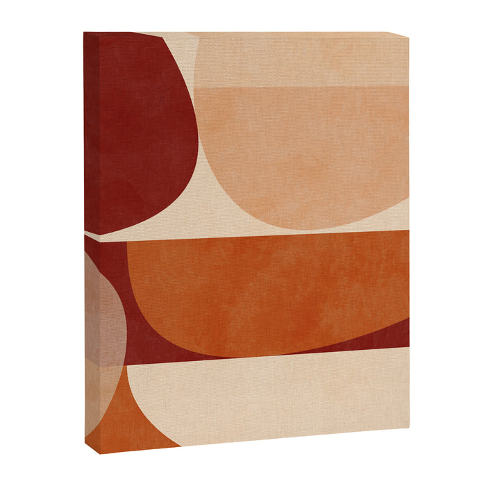 abstract retro shapes earthy 2 Canvas Print Gallery Image 1