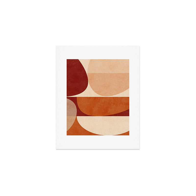 abstract retro shapes earthy 2 Art Print Gallery Image 1