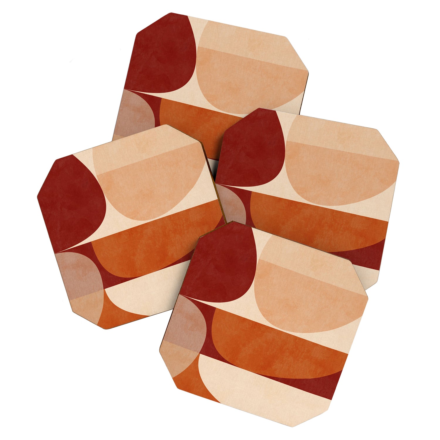 abstract retro shapes earthy 2 Coaster Gallery Image 1