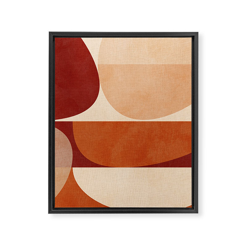 abstract retro shapes earthy 2 Framed Canvas Print Gallery Image 8