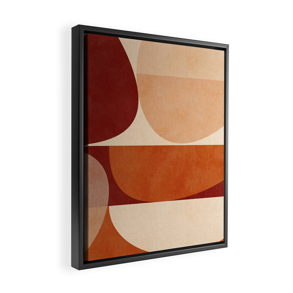 abstract retro shapes earthy 2 Framed Canvas Print Gallery Image 2