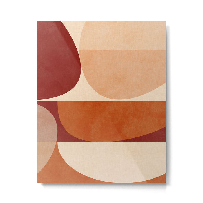 abstract retro shapes earthy 2 Metal Print Gallery Image 1
