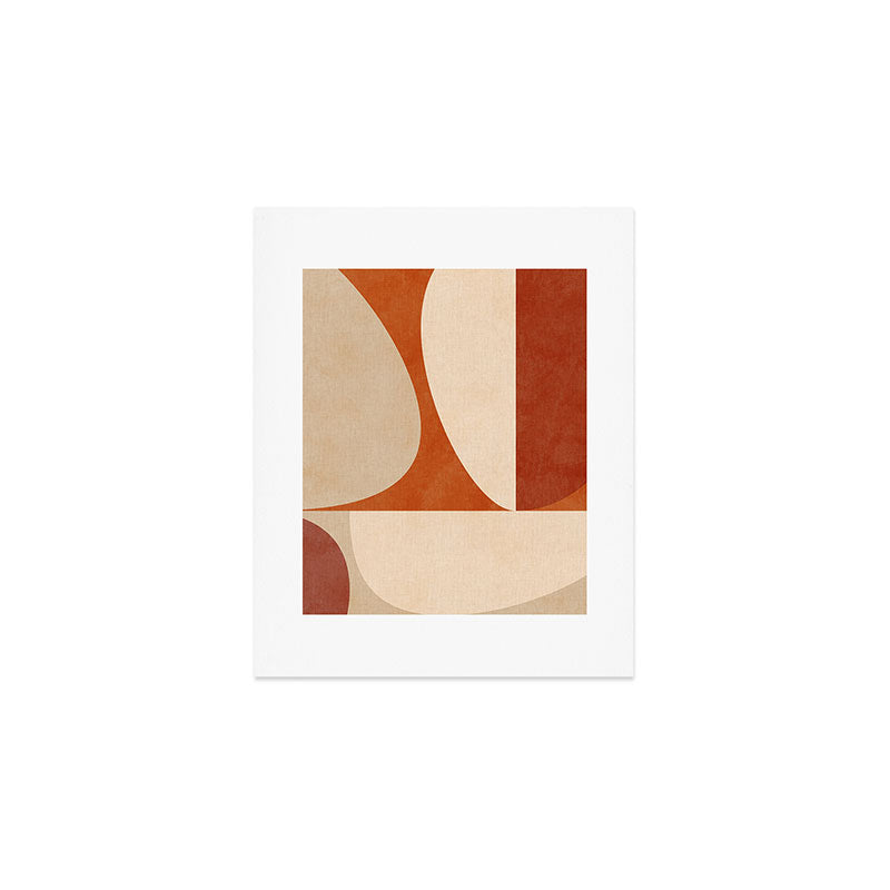abstract retro shapes earthy 3 Art Print Gallery Image 1