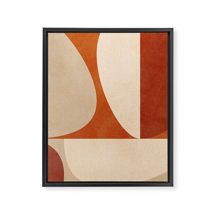 abstract retro shapes earthy 3 Framed Canvas Print Gallery Image 1
