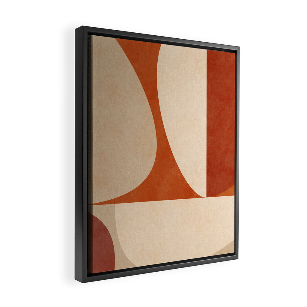 abstract retro shapes earthy 3 Framed Canvas Print Gallery Image 2