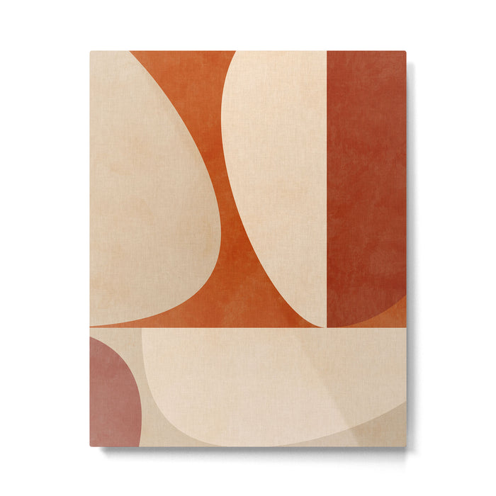 abstract retro shapes earthy 3 Metal Print Gallery Image 1