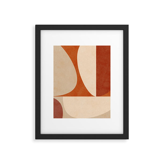 abstract retro shapes earthy 3 Framed Art Print Gallery Image 1