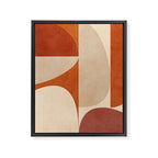 abstract retro shapes earthy 4 Framed Canvas Print Gallery Image 8