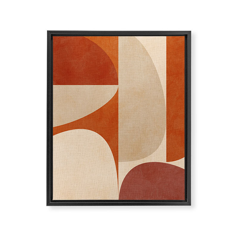 abstract retro shapes earthy 4 Framed Canvas Print Gallery Image 8