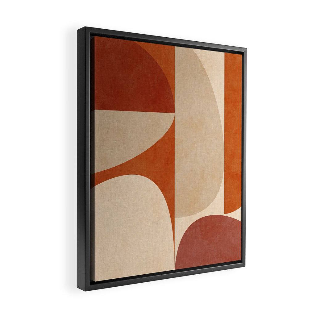abstract retro shapes earthy 4 Framed Canvas Print Gallery Image 2