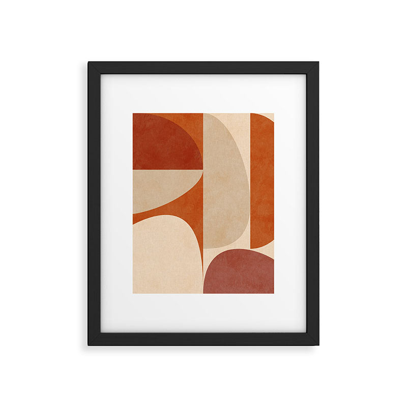 abstract retro shapes earthy 4 Framed Art Print Gallery Image 6