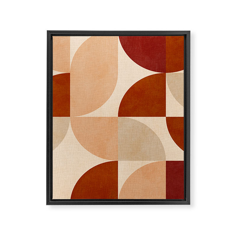 abstract retro shapes earthy 5 Framed Canvas Print Gallery Image 8