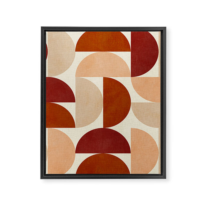 abstract retro shapes earthy 6 Framed Canvas Print Gallery Image 1