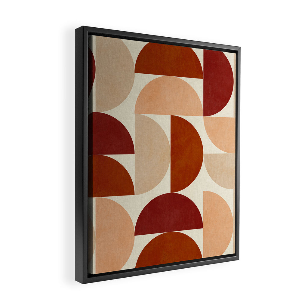 abstract retro shapes earthy 6 Framed Canvas Print Gallery Image 2