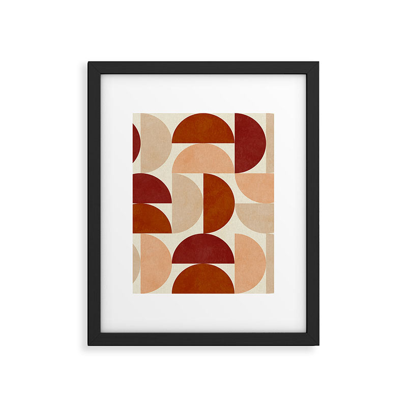 abstract retro shapes earthy 6 Framed Art Print Gallery Image 4