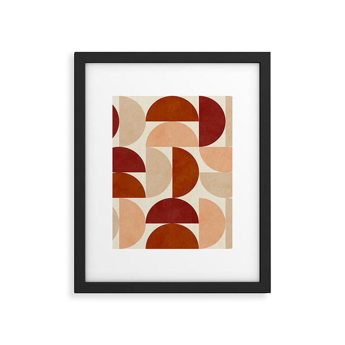 abstract retro shapes earthy 6 Framed Art Print Gallery Image 1