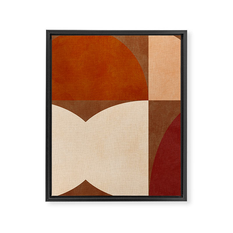 abstract retro shapes earthy 8 Framed Canvas Print Gallery Image 8