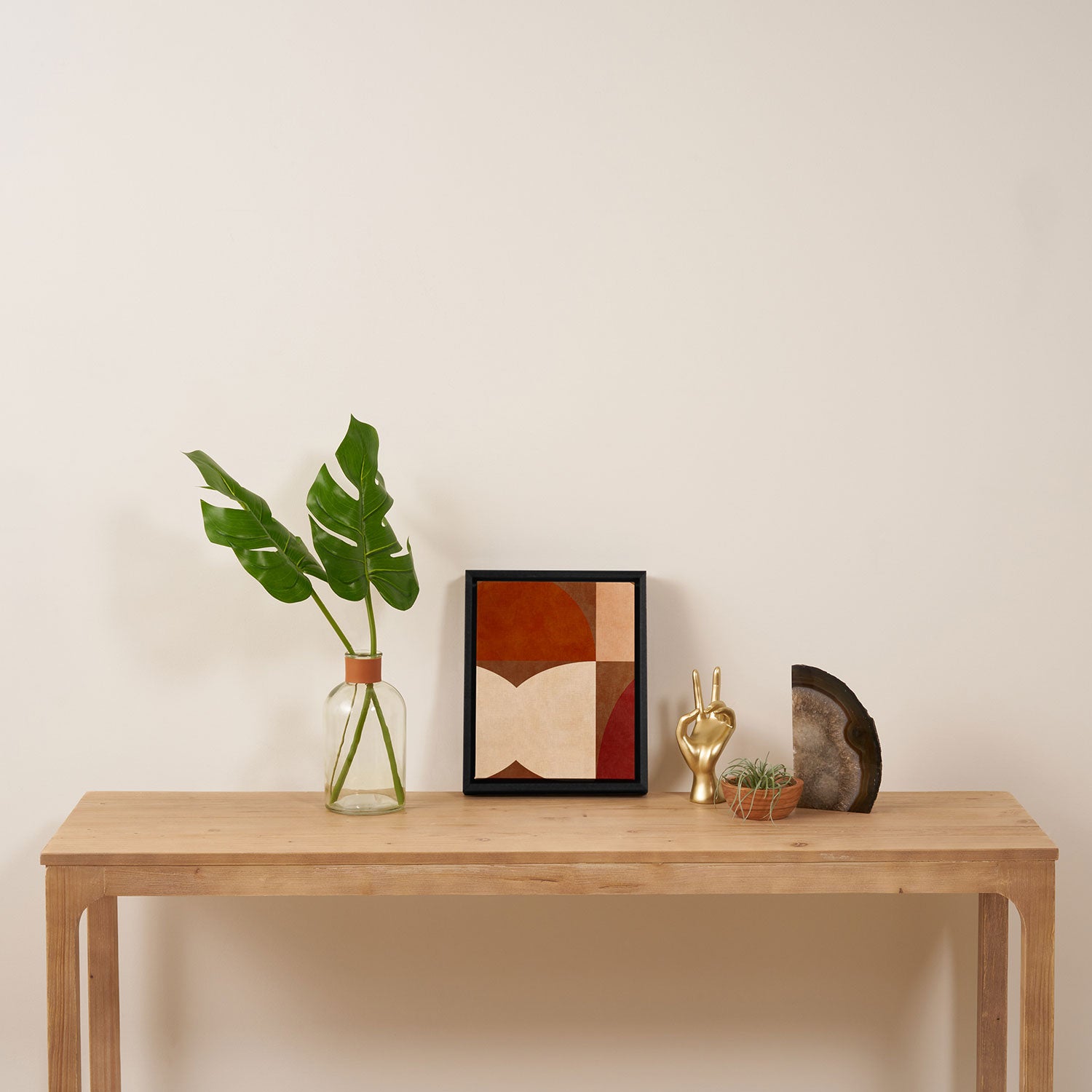 abstract retro shapes earthy 8 Framed Canvas Print Gallery Image 4