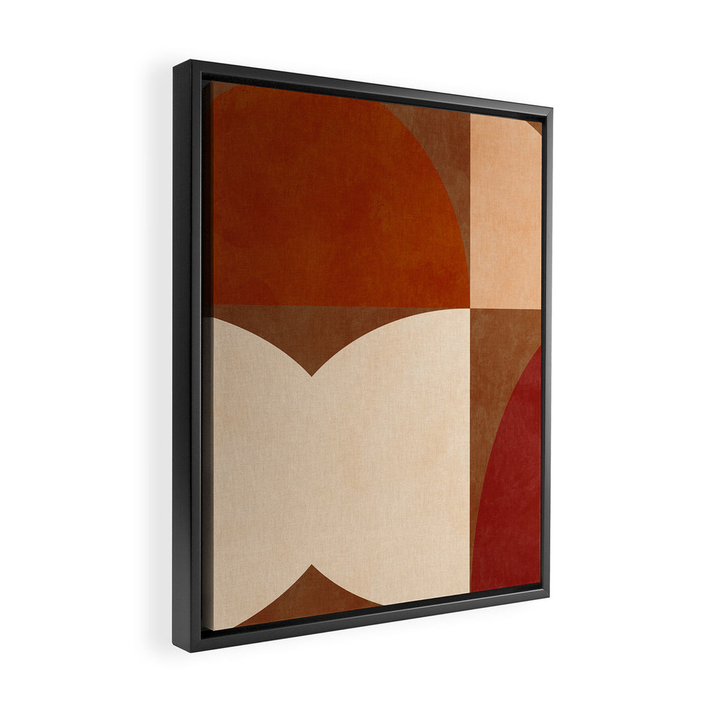 abstract retro shapes earthy 8 Framed Canvas Print Gallery Image 2