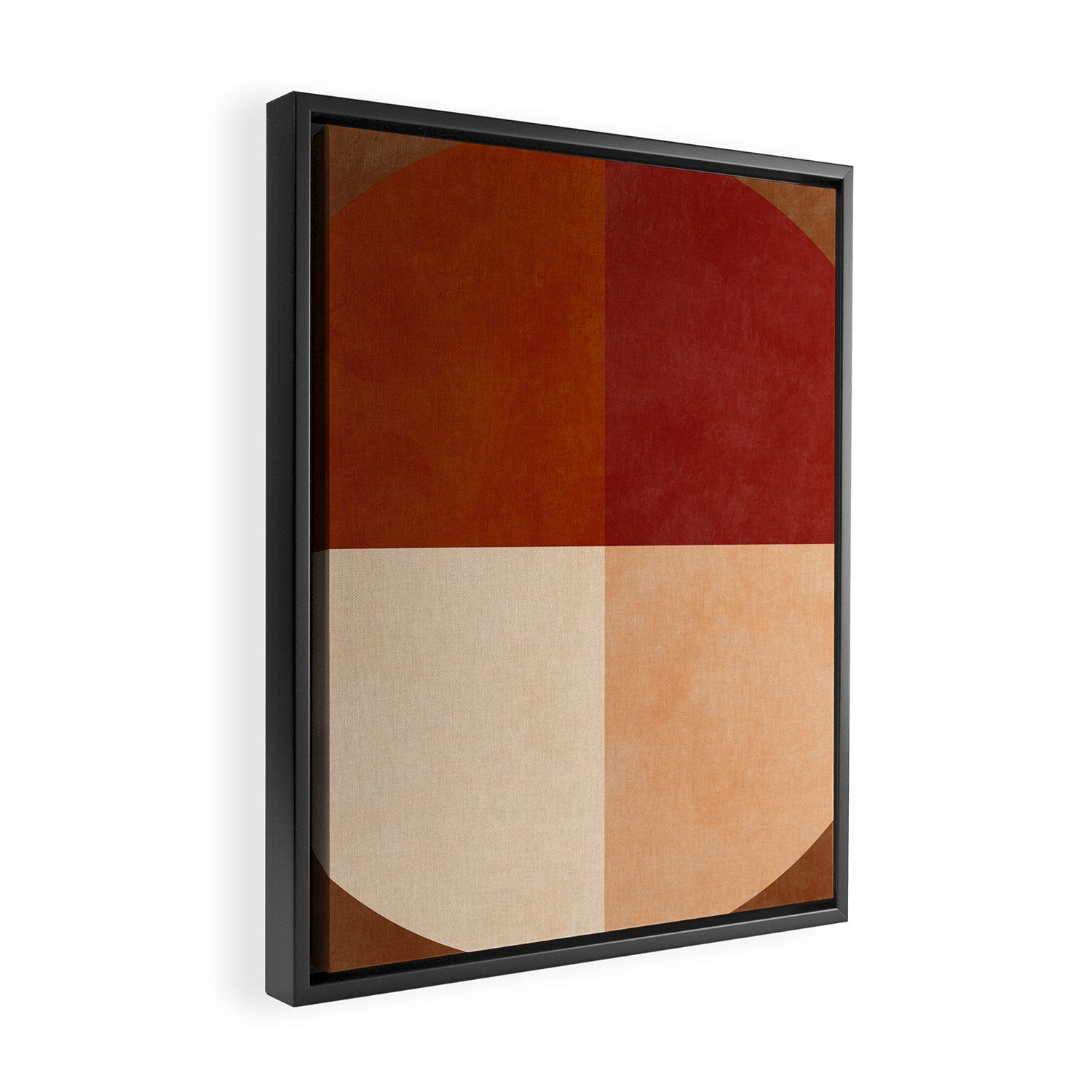 abstract retro shapes earthy 9 Framed Canvas Print Gallery Image 2