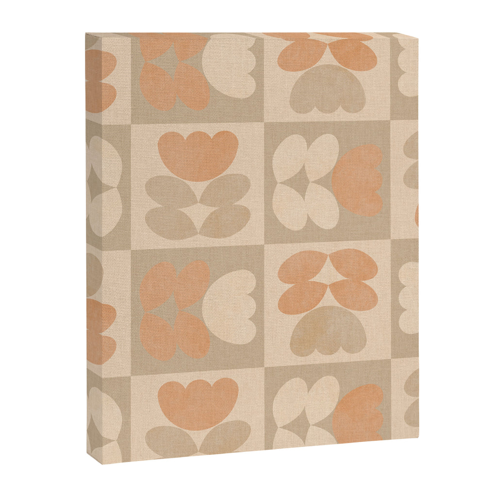 abstract retro shapes earthy checkered floral Canvas Print Gallery Image 8