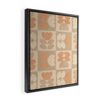 abstract retro shapes earthy checkered floral Framed Canvas Print Gallery Image 2