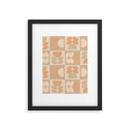 abstract retro shapes earthy checkered floral Framed Art Print Gallery Image 6