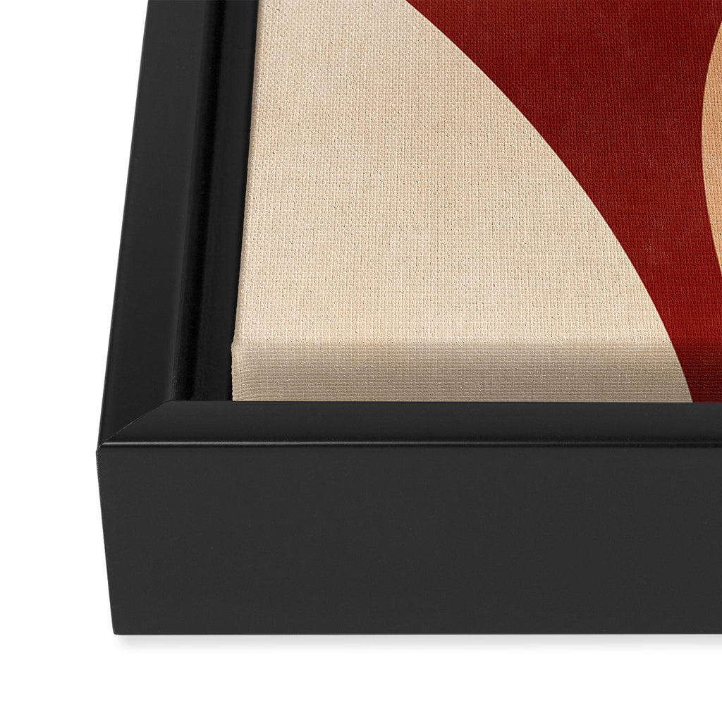abstract retro shapes earthy Framed Canvas Print Gallery Image 3